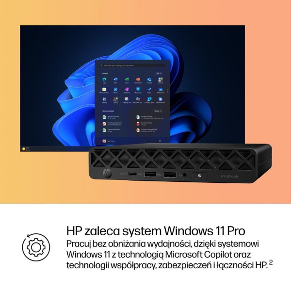 Komputer HP ProDesk 4 Mini G1i BY7D1ET Ultra 7 265T 16GB 1000SSD W11Pro