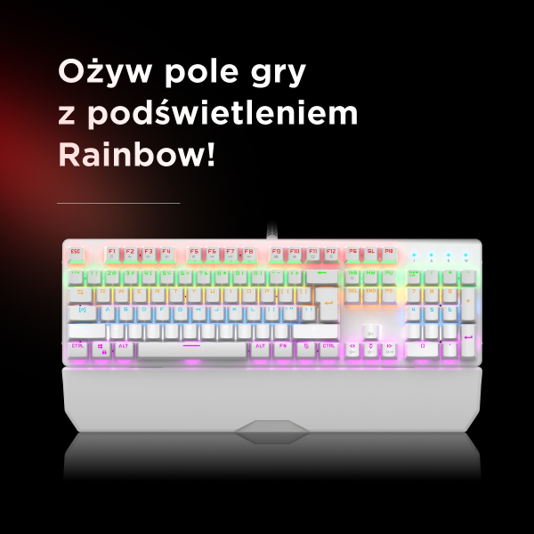 Rampage klawiatura mechaniczna KB-R86 UMBRA Blue Switch Biała