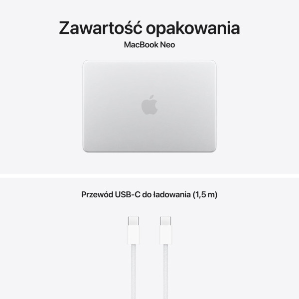 Laptop Apple MacBook Neo MHFA4ZE/A A18 Pro 6‑core CPU 5‑core GPU 13" 8GB 256SSD Int MacOS Srebrny