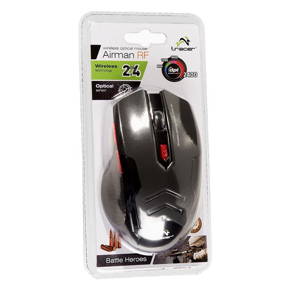 Mysz Tracer AIRMAN TRAMYS44241 (optyczna; 2400 DPI; kolor czarny)