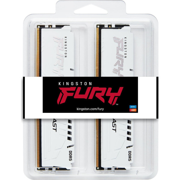 KINGSTON DDR5 32GB 5200MHz CL40 FURY BEAST WHITE RGB EXPO KITx2