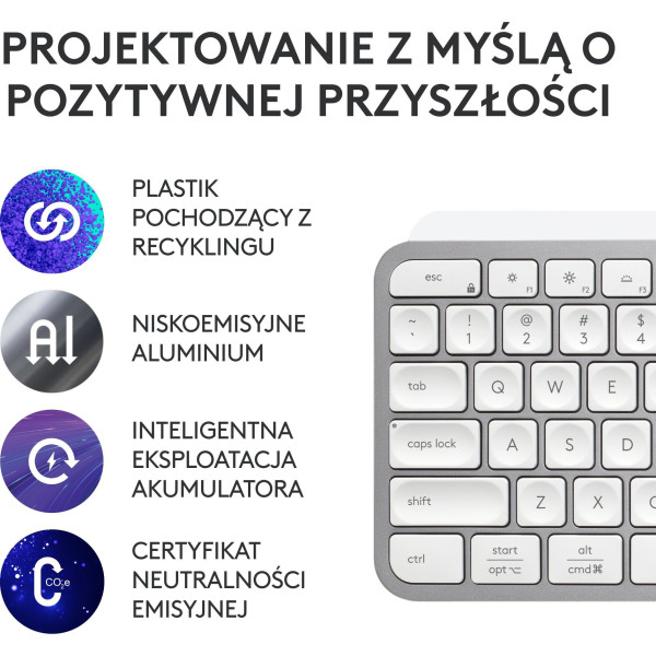 Klawiatura bezprzewodowa Logitech MX Keys S grafitowa - 920-011588
