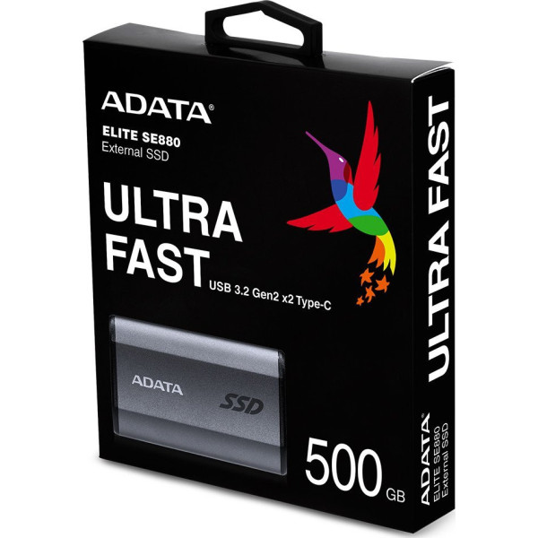 Dysk zewnętrzny SSD ADATA Elite SE880 500GB Szary
