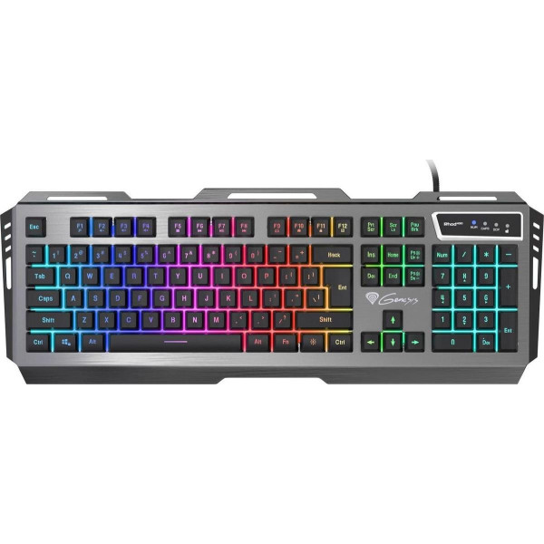 Klawiatura membranowa NATEC Genesis Rhod 420 RGB NKG-1234 (USB 2.0; (US); kolor stalowy)