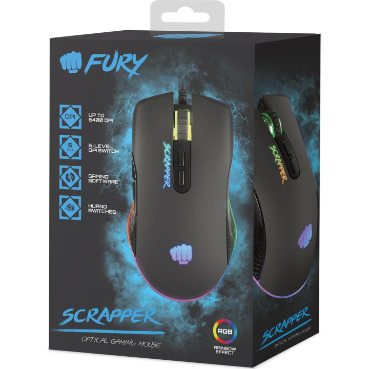 FURY MYSZ DLA GRACZY SCRAPPER 6400DPI RGB NFU-1699