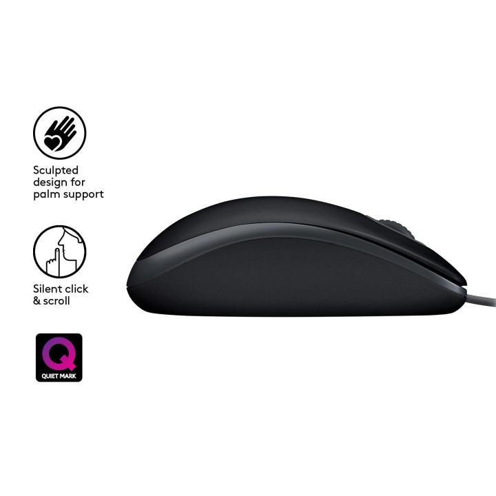 Mysz przewodowa Logitech B110 Silent czarna 910-005508