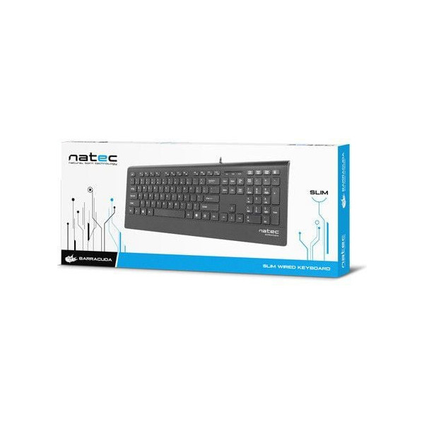 Klawiatura membranowa NATEC Barracuda NKL-0876 (USB 2.0; (US); kolor czarny)