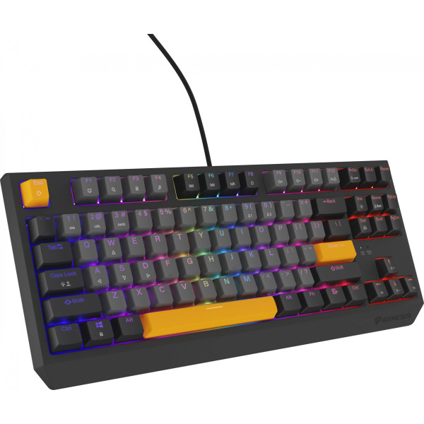 KLAWIATURA DLA GRACZY GENESIS THOR 230 TKL ANCHOR GRAY NEGATIVE US RGB MECHANICZNA OUTEMU RED