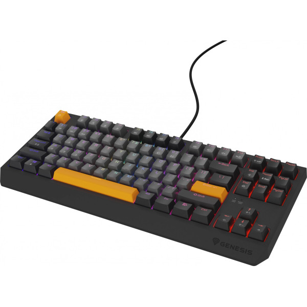 KLAWIATURA DLA GRACZY GENESIS THOR 230 TKL ANCHOR GRAY NEGATIVE US RGB MECHANICZNA OUTEMU RED
