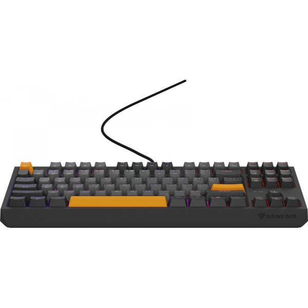KLAWIATURA DLA GRACZY GENESIS THOR 230 TKL ANCHOR GRAY NEGATIVE US RGB MECHANICZNA OUTEMU RED