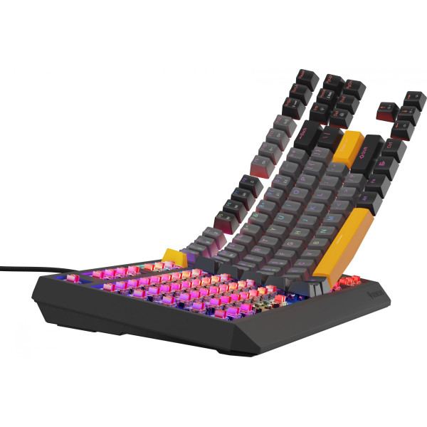 KLAWIATURA DLA GRACZY GENESIS THOR 230 TKL ANCHOR GRAY NEGATIVE US RGB MECHANICZNA OUTEMU RED