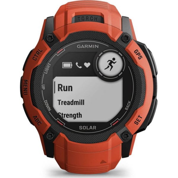 Garmin Instinct 2X Solar z czujnikiem tętna HRV Elevate (ognistoczerwony / ognistoczerwonyy pasek)