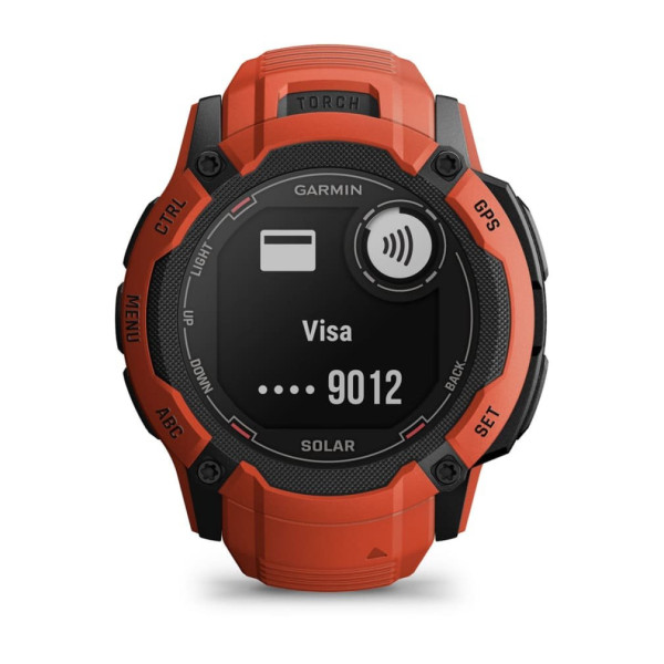 Garmin Instinct 2X Solar z czujnikiem tętna HRV Elevate (ognistoczerwony / ognistoczerwonyy pasek)