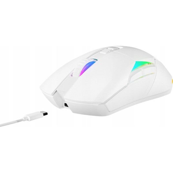 Rampage Mysz bezprzewodowa NOVA M4 gamingowa RGB USB Sensor optyczny biała