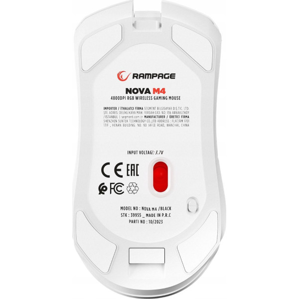 Rampage Mysz bezprzewodowa NOVA M4 gamingowa RGB USB Sensor optyczny biała