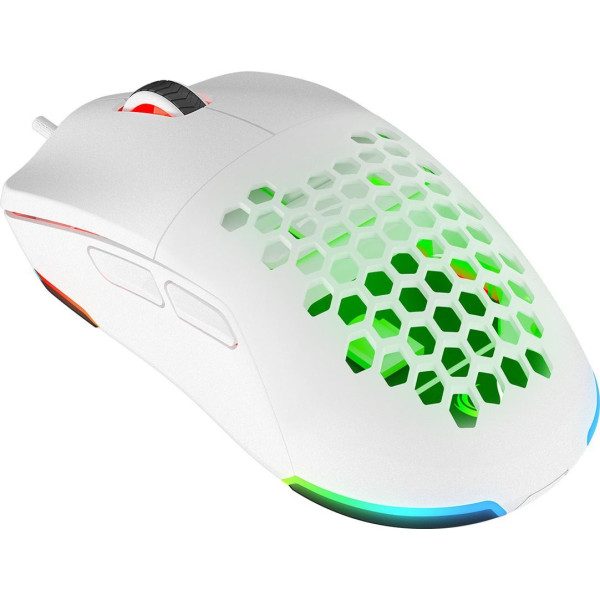 Rampage BLINK myszka gamingowa przewodowa USB, 12800 DPI, RGB, sensor optyczny, biała