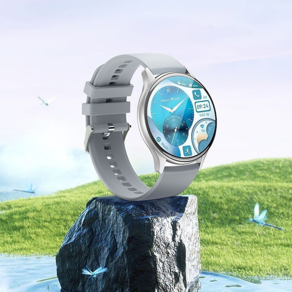 HOCO smartwatch / inteligentny zegarek Amoled Y15 smart sport (możliwość połączeń z zegarka) srebrny