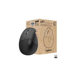 Mysz bezprzewodowa Logitech Lift for Business ergonomiczna dla leworęcznych grafitowa 910-006495