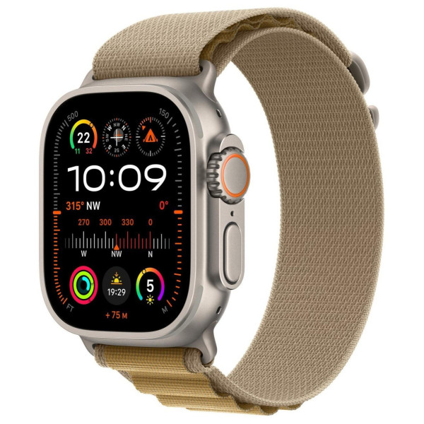 Apple Watch Ultra 2 GPS + Cellular 49mm Natural Titanium Case with Tan Alpine Loop - Medium