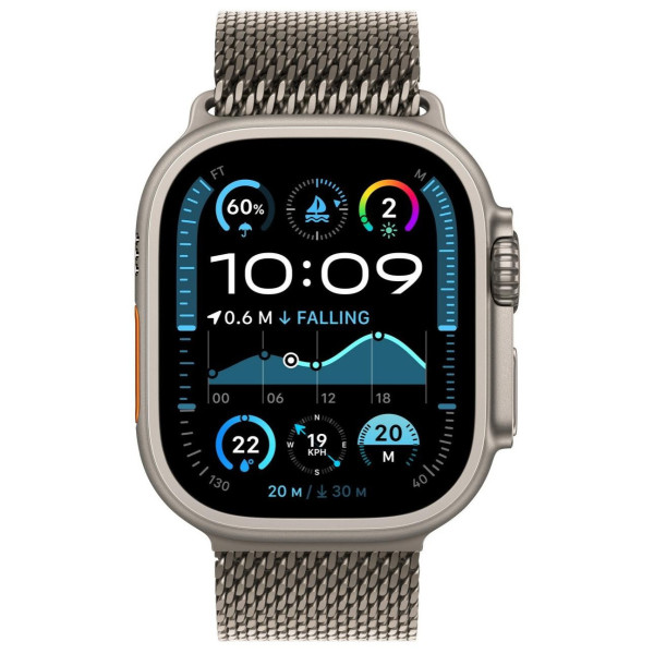Apple Watch Ultra 2 GPS + Cellular 49mm Natural Titanium Case | Natural Titanium Milanese Loop - M