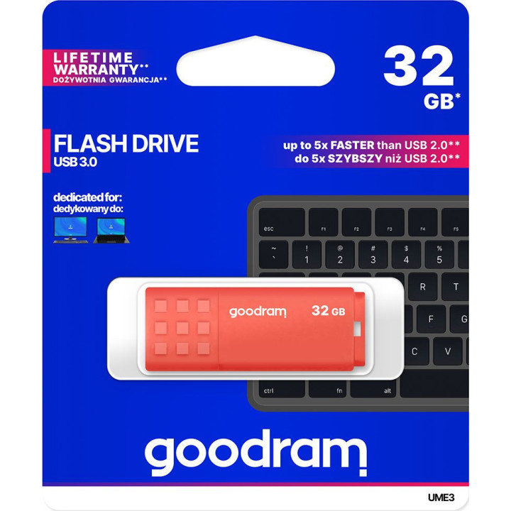 Pendrive GoodRam UME3 UME3-0320O0R11 (32GB; USB 3.0; kolor pomarańczowy)