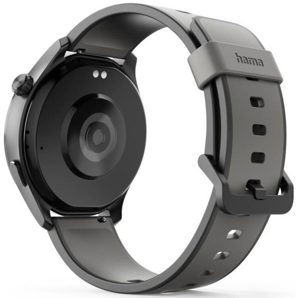 Hama Smartwatch 9000 czarno-szara koperta, czarno-szary pasek silikonowy