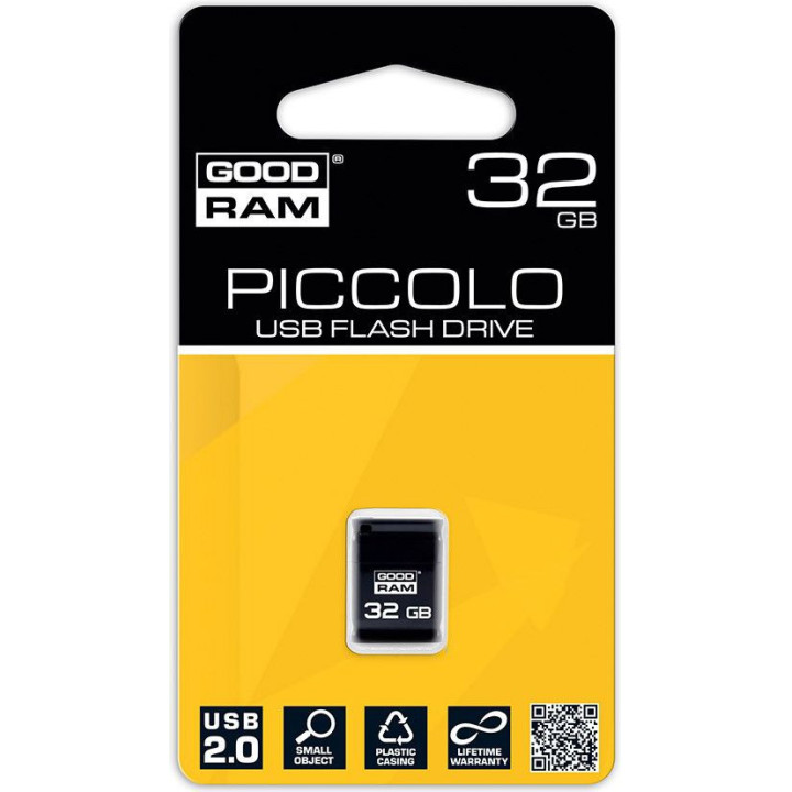 Pendrive GoodRam Piccolo UPI2-0320K0R11 (32GB; USB 2.0; kolor czarny)
