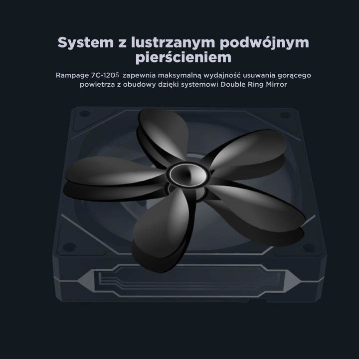 Rampage Wentylator do obudowy 120MM 1800RPM Infinite loop ARGB czarny PWM