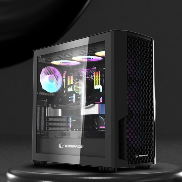 Rampage Shelob Obudowa PC Mid-T 4x wentylator ARGB czarna