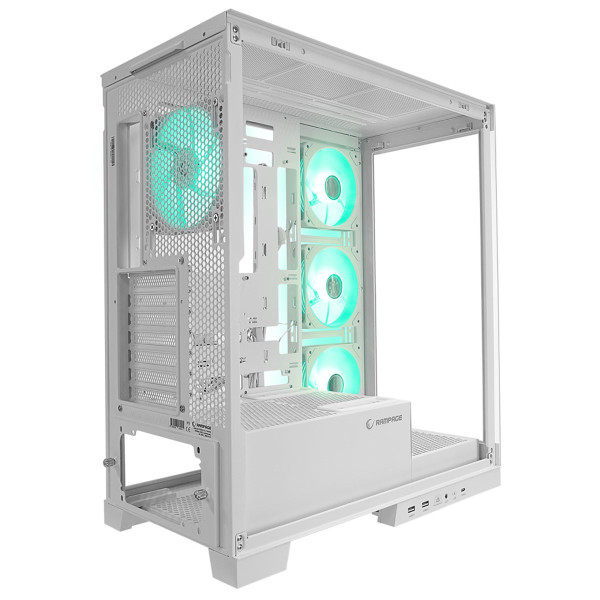 Rampage Hydra V2 Obudowa PC akwarium 4x wentylator ARGB biała