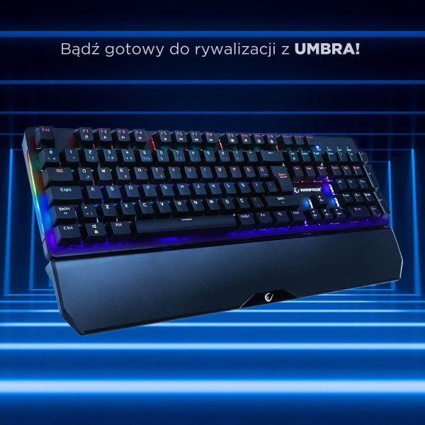 Rampage klawiatura mechaniczna KB-R86 UMBRA Blue Switch Czarna