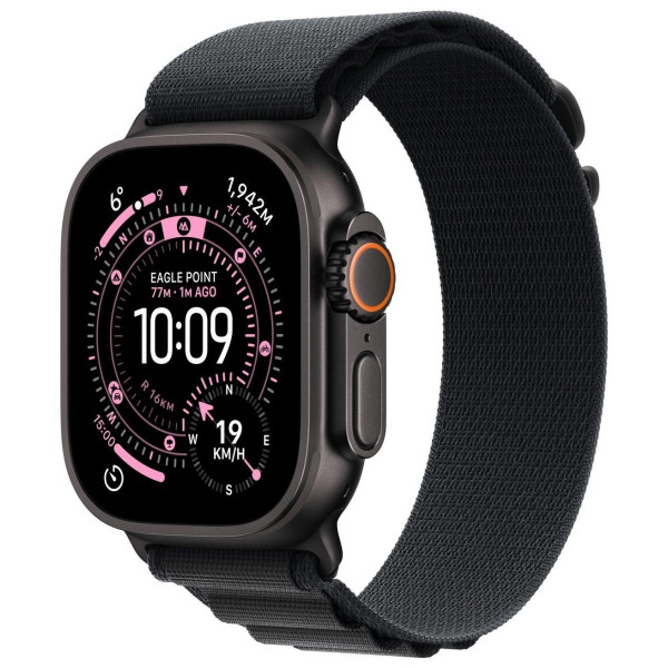 Apple Watch Ultra 3 GPS + Cellular 49mm Black Titanium Case | Black Alpine Loop - Large