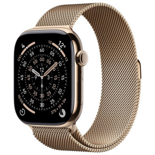 Apple Watch Series 11 GPS + Cellular 46mm Gold Titanium Case | Gold Milanese Loop - M/L
