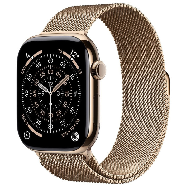 Apple Watch Series 11 GPS + Cellular 46mm Gold Titanium Case | Gold Milanese Loop - M/L