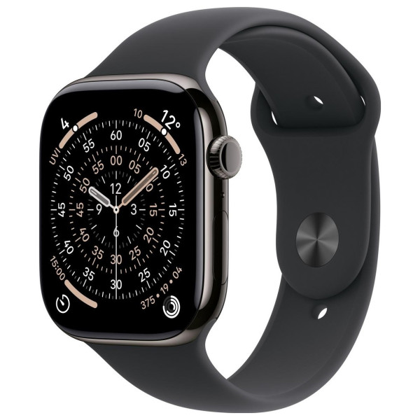 Apple Watch Series 11 GPS + Cellular 46mm Slate Titanium Case | Black Sport Band - M/L