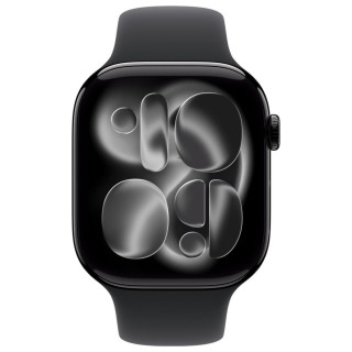 Apple Watch Series 11 GPS + Cellular 46mm Jet Black Aluminium Case | Black Sport Band - S/M