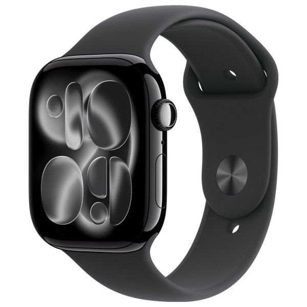 Apple Watch Series 11 GPS + Cellular 46mm Jet Black Aluminium Case | Black Sport Band - S/M