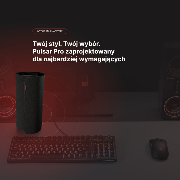 Podkładka pod mysz - Rampage Podkładka gamingowa Pulsar Pro S tkanina jacquard 29x24 cm czarna