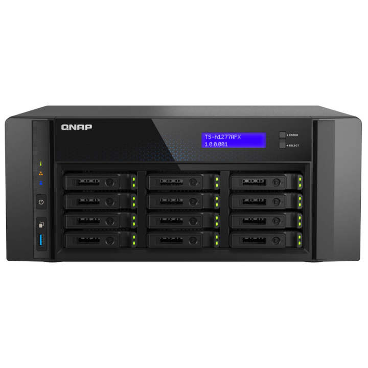 QNAP TS-h1277AFX-R7-32G | 12-zatokowy serwer NAS all-flash, AMD Ryzen, 32GB RAM, 2x10Gb Base-T,Tower
