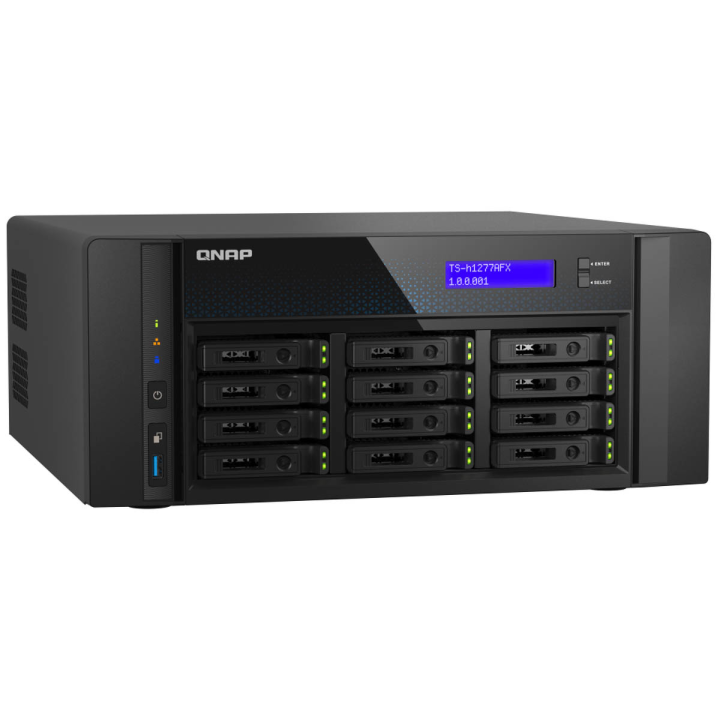 QNAP TS-h1277AFX-R7-32G | 12-zatokowy serwer NAS all-flash, AMD Ryzen, 32GB RAM, 2x10Gb Base-T,Tower