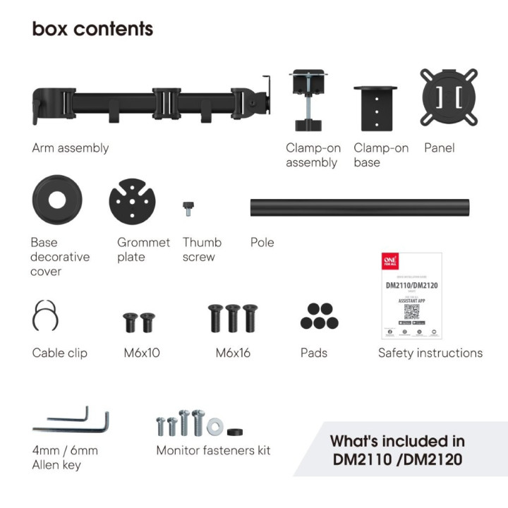 One For All DM2120 Uniwersalny uchwyt do monitora ARM, SMART, SINGLE, biały, 13''-32'' 8kg
