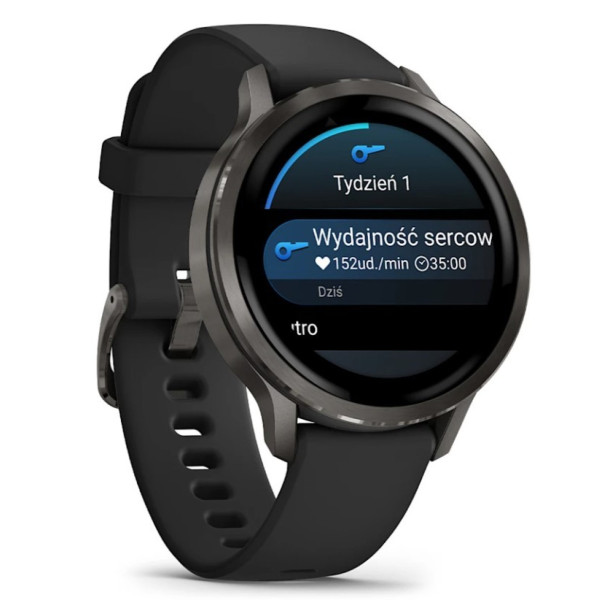 Garmin Venu 4 41mm Slate z silikonowym paskiem w kolorze Black
