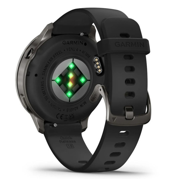 Garmin Venu 4 41mm Slate z silikonowym paskiem w kolorze Black