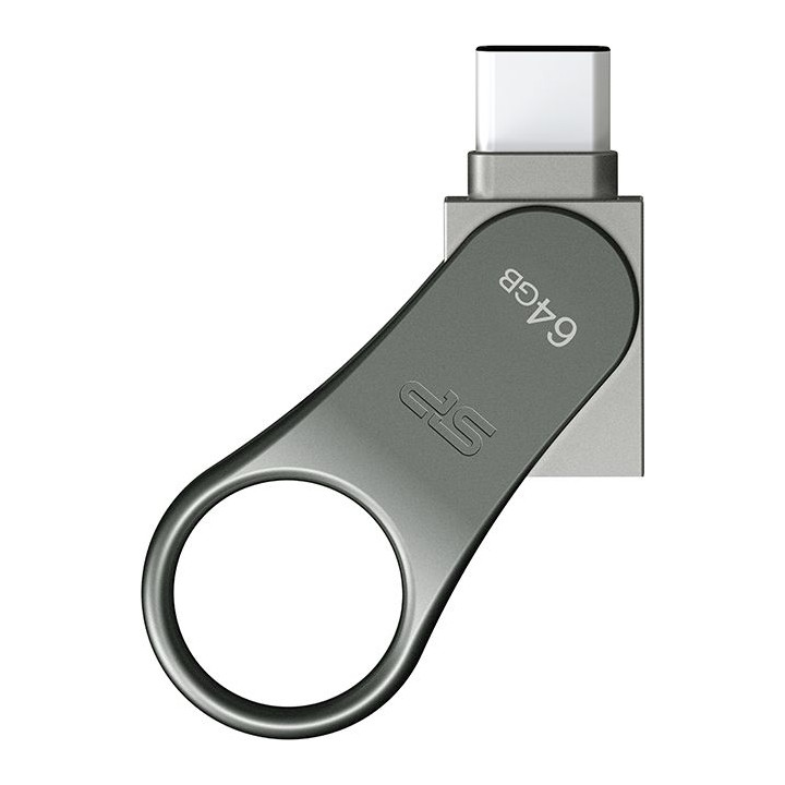 Pendrive Silicon Power Mobile C80 64GB Dual USB 3.1/Type-C Silver (SP064GBUC3C80V1S)