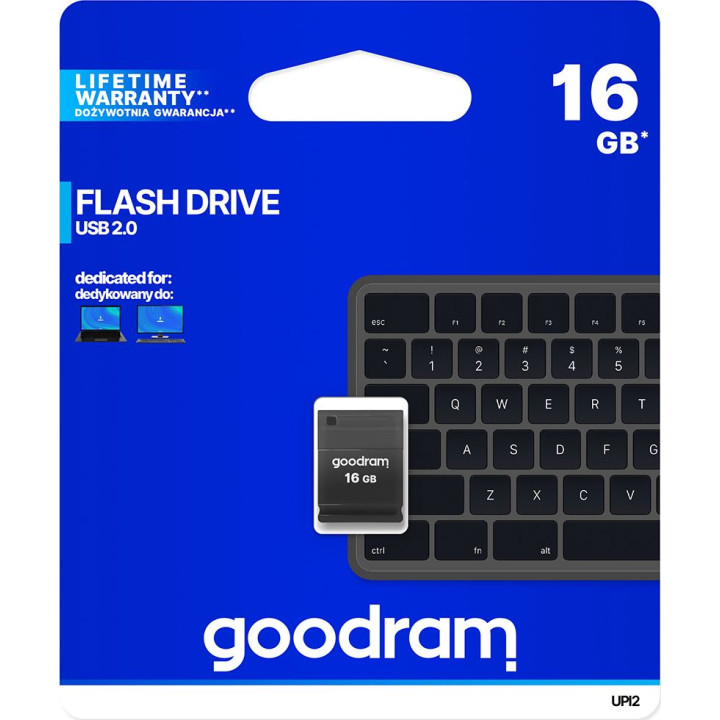 Pendrive GoodRam Piccolo UPI2-0160K0R11 (16GB; USB 2.0; kolor czarny)