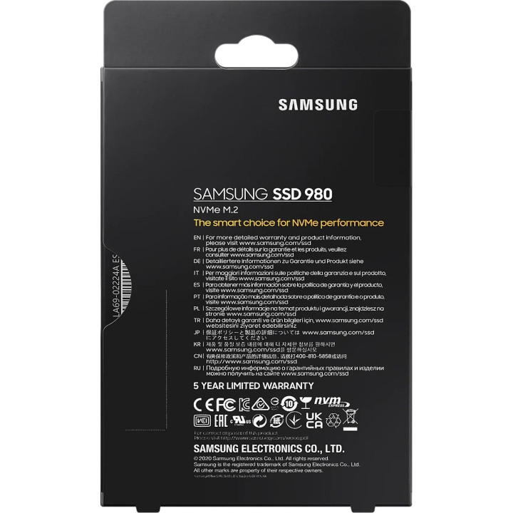 Dysk SSD Samsung 980 500 GB M.2 2280 PCI-E x4 Gen3 NVMe (MZ-V8V500BW)