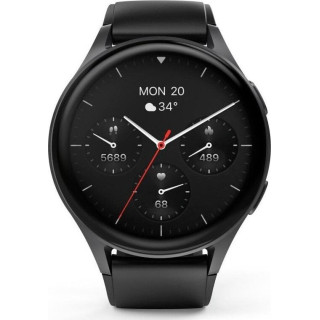 Hama Smartwatch 8900, GPS, AMOLED 1.43, czarna koperta, czarny pasek silikonowy