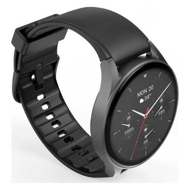 Hama Smartwatch 8900, GPS, AMOLED 1.43, czarna koperta, czarny pasek silikonowy
