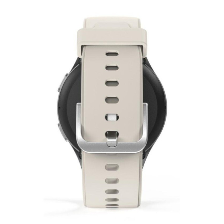 Hama Smartwatch 8900, GPS, AMOLED 1.3, srebrna koperta, beżowy pasek silikonowy