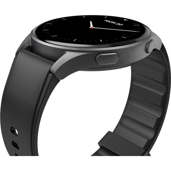 Hama Smartwatch 8900, GPS, AMOLED 1.43, czarna koperta, czarny pasek silikonowy